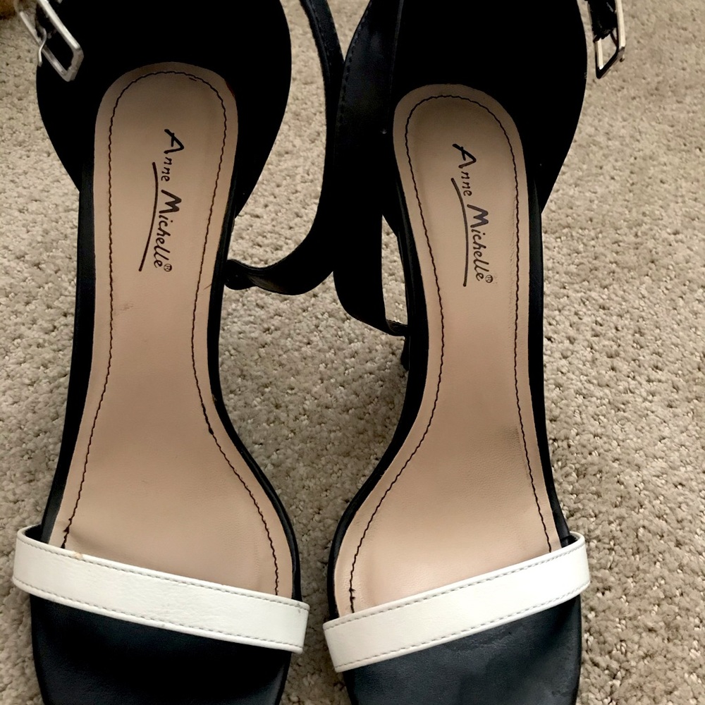 Black & White sandal heels
